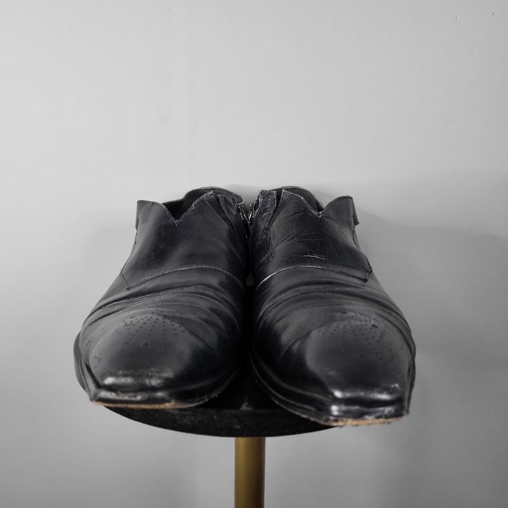 JO GHOST Black Leather Snip Toe Loafers Size 45 - Picture 4 of 10